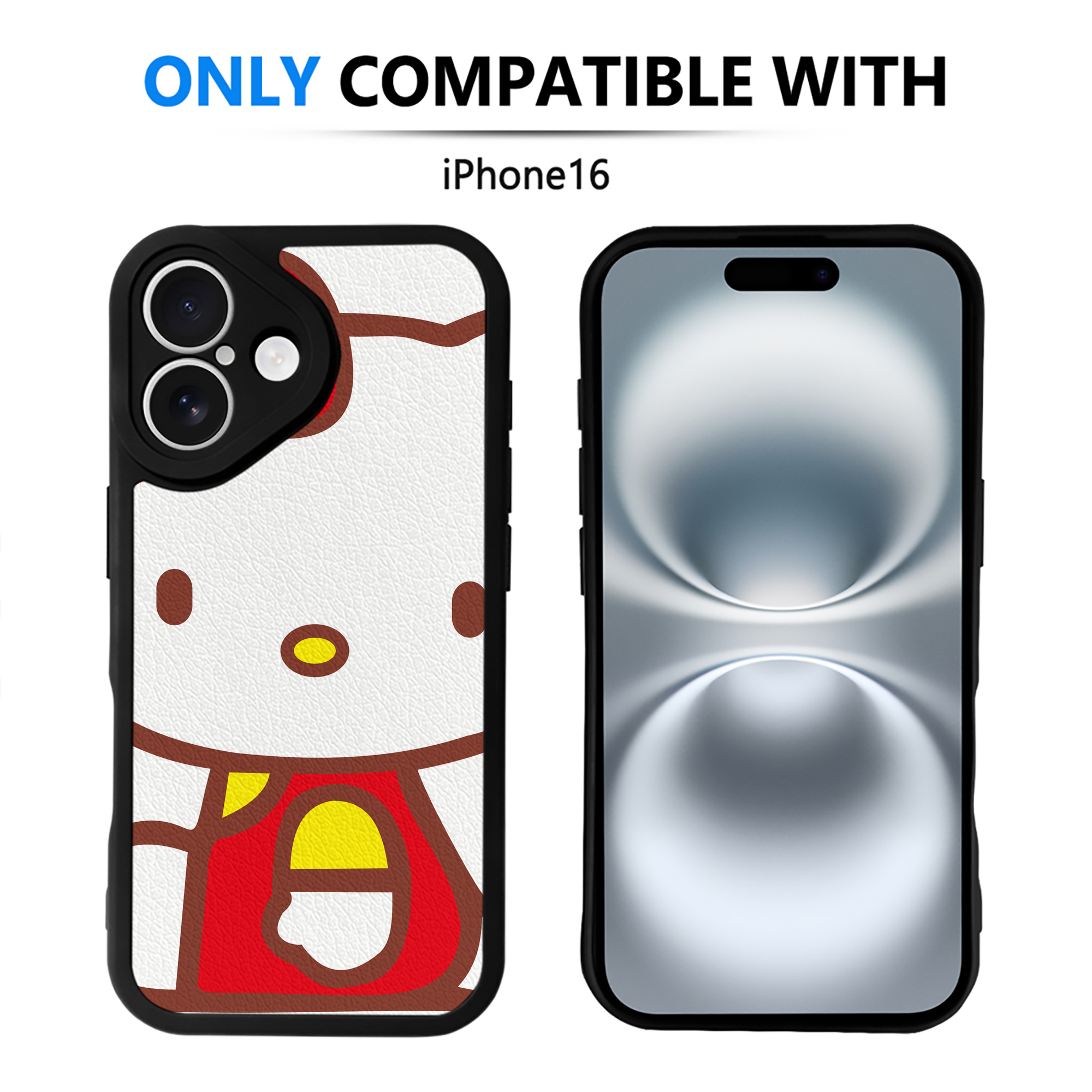（画像用） Hello Kitty ハローキティ 【iPhone 16シリーズ対応】シリコンスマホケース（レザー調） 材質：シリコン